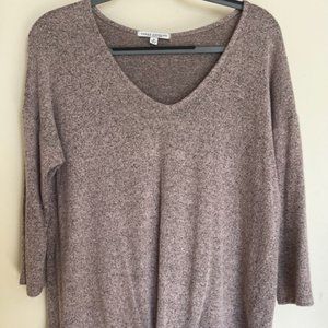 lavender tie front loose sweater